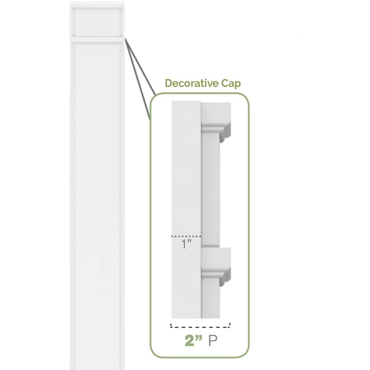 Two Equal Flat Panel PVC Pilaster with Decorative Capital & Base (Pair) U911462