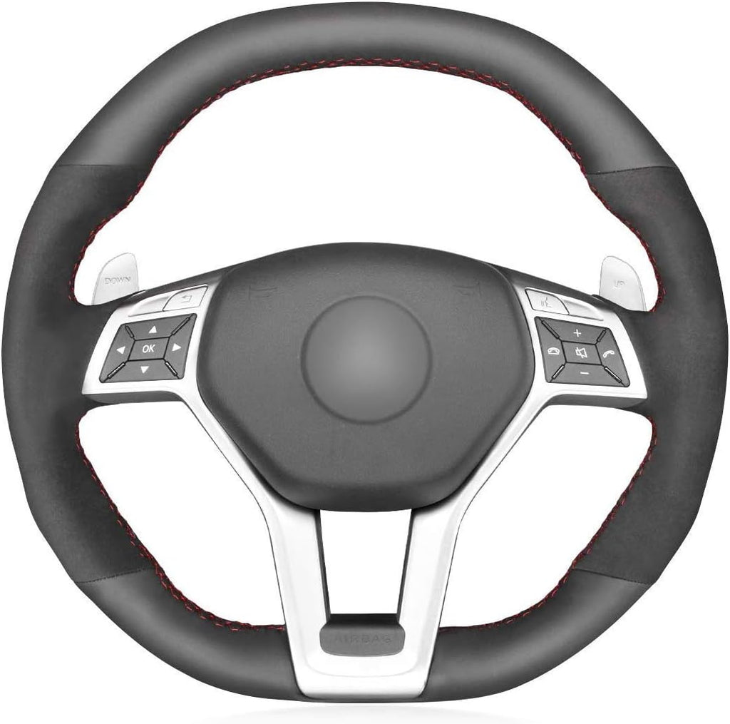 Black Suede Steering Wheel Cover G201745
