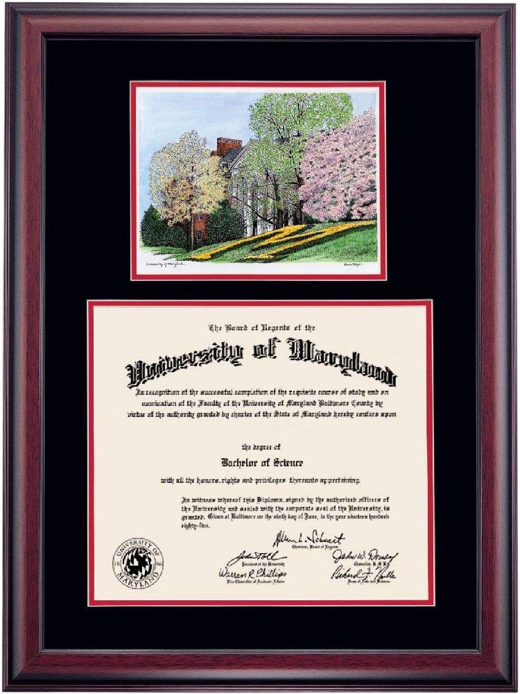 Black/Cherry Mat 13 x 17 Diploma Frame Q237