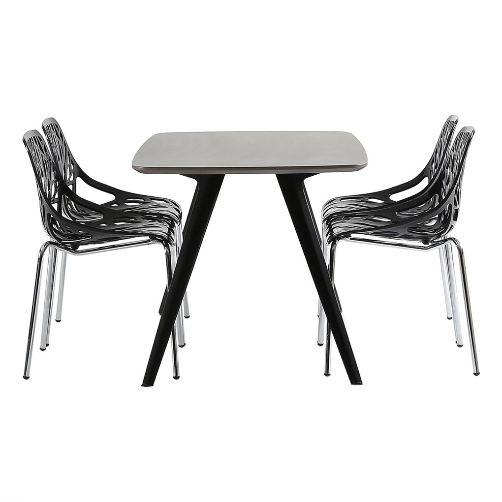 White Shell Lounge Plastic Dining Chair (Set of 4) V735092
