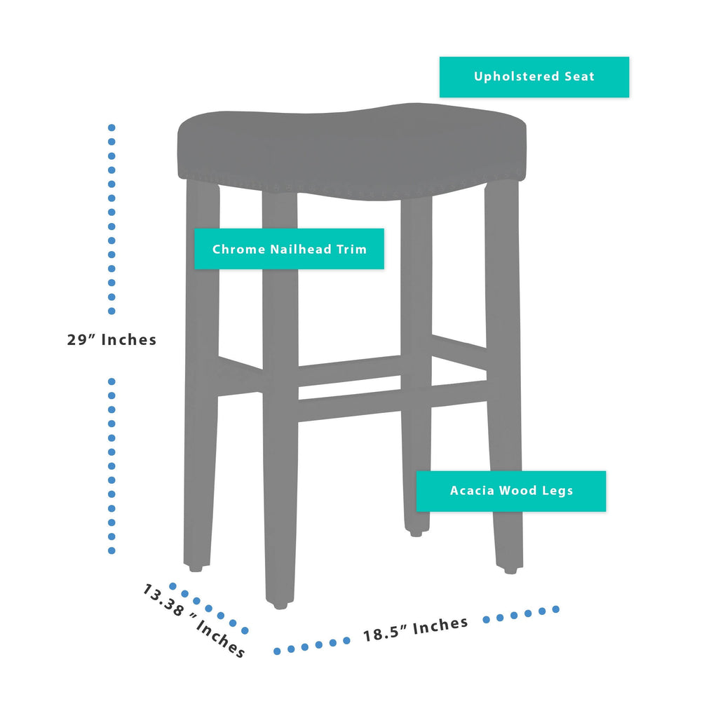 Leather Saddle Bar Stool Set of 2 L67206