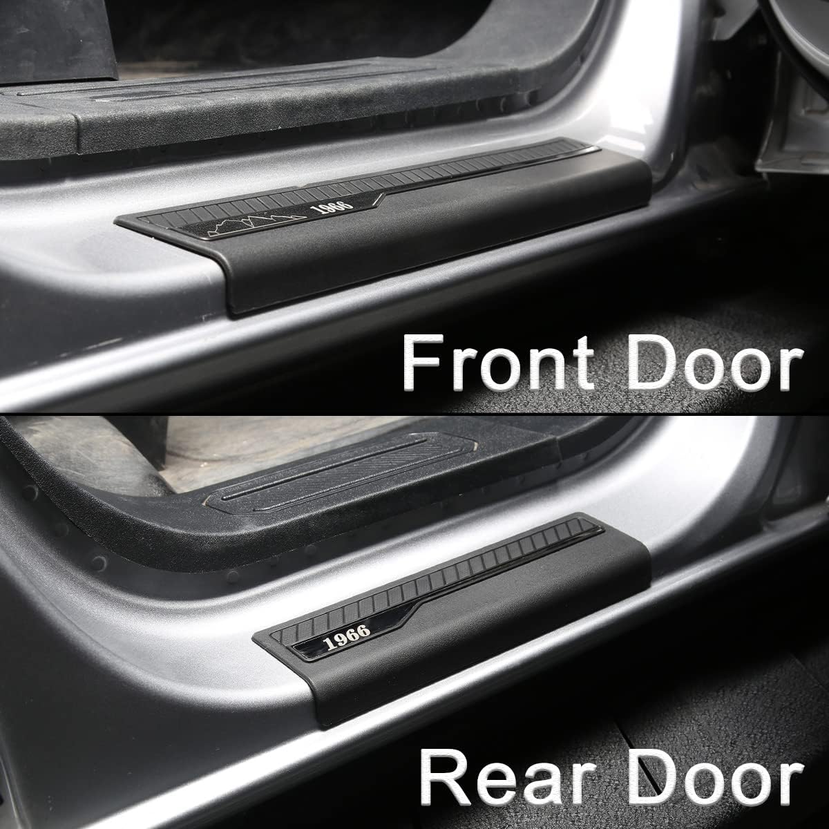 Door Sill Guards Entry Sill Plate Protection 4Pcs/Set ABS Plastic Pack of 2 L43626
