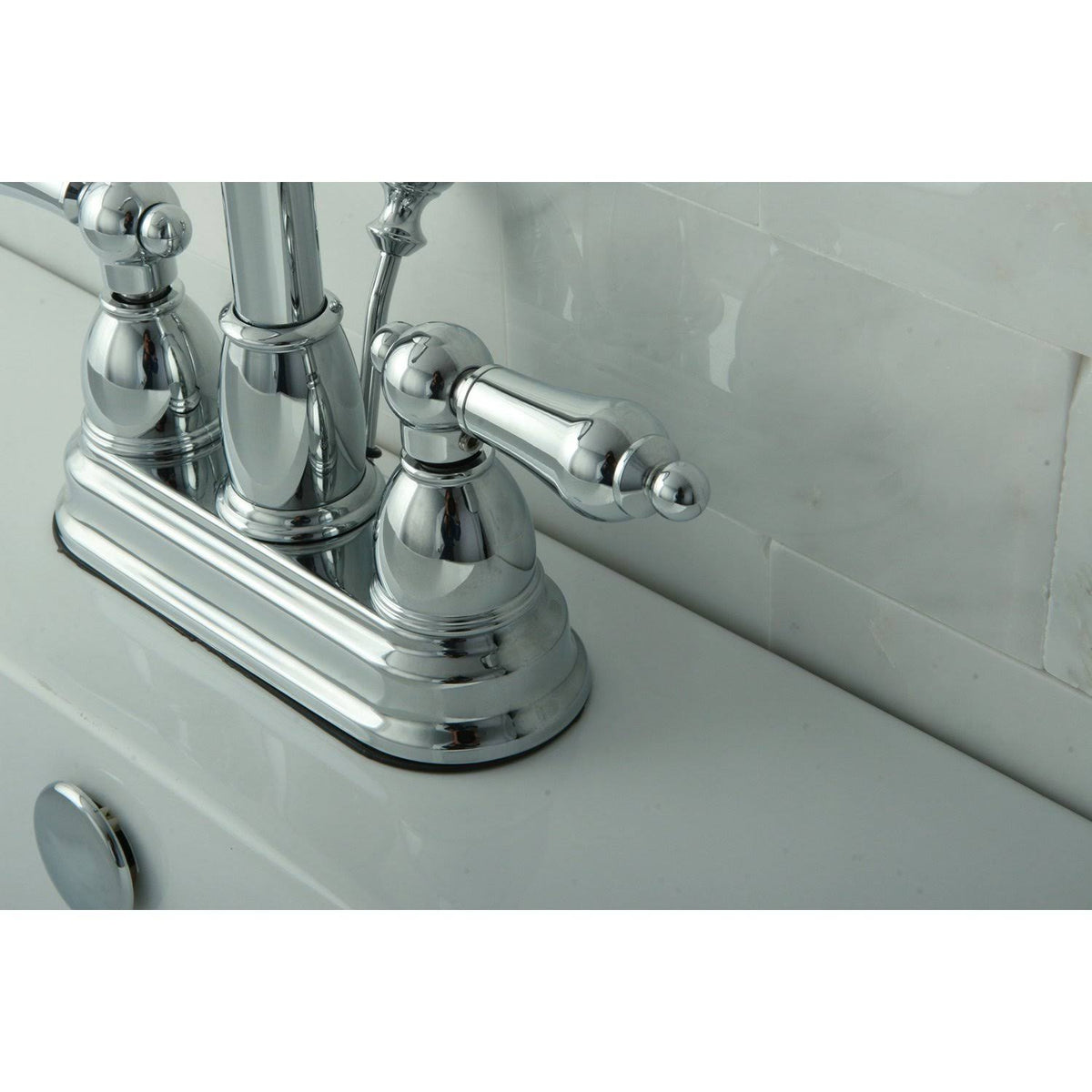 Two Handle Centerset Lavatory Faucet with Pop-Up Polished Brass U27013