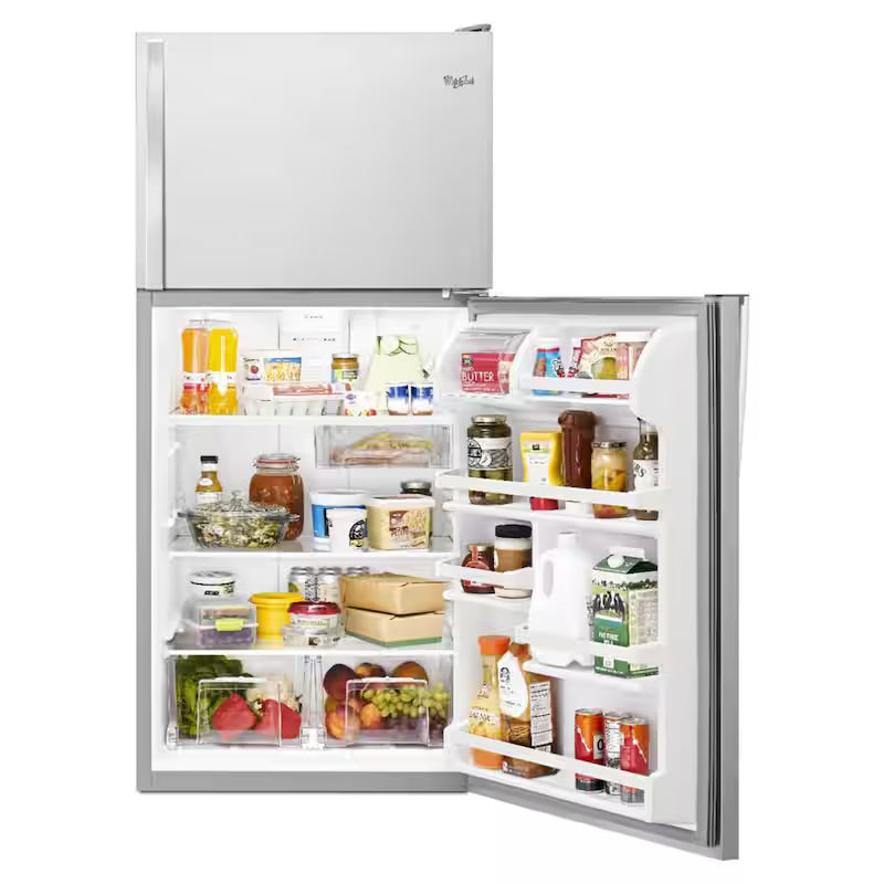 Top Freezer Refrigerator in Monochromatic Stainless Steel P427