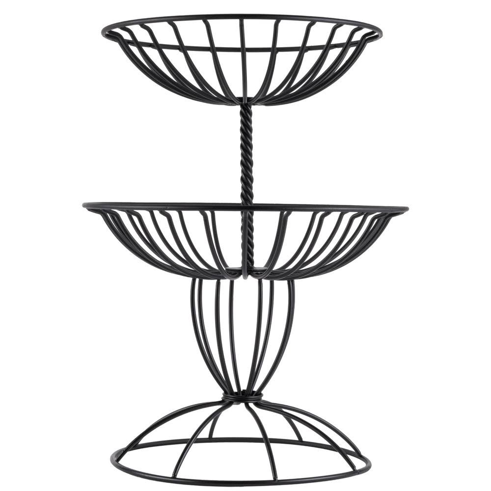 Two Tier Wrought Iron Food Baskets V91314