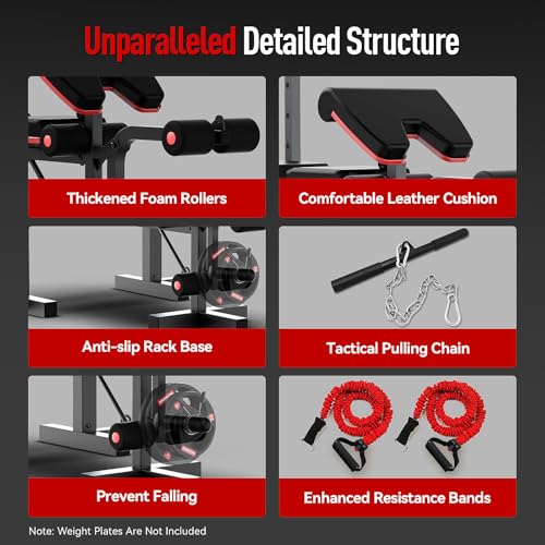 6 in 1 Weight Bench Set with Leg Extension and Preacher Curl F480760
