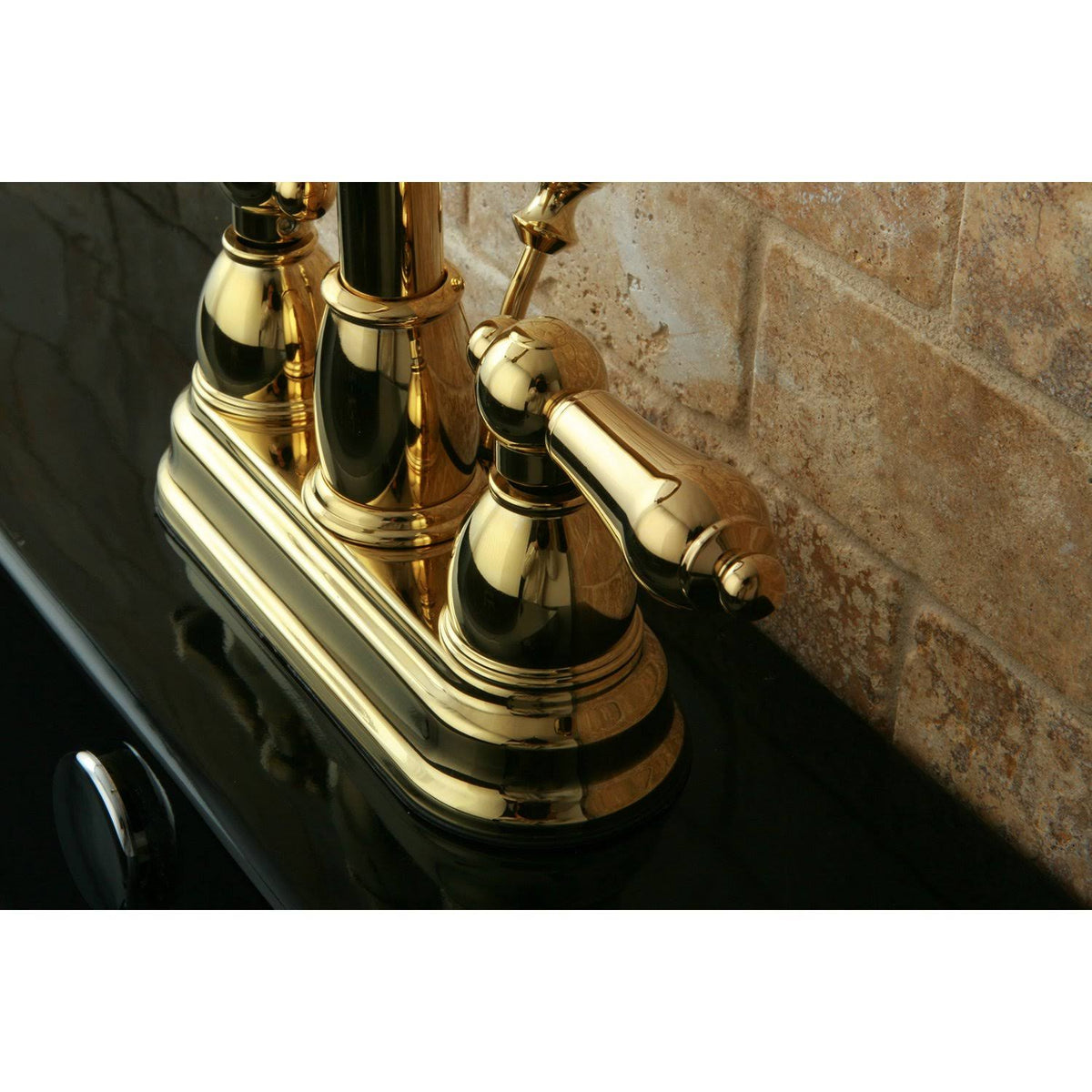 Two Handle Centerset Lavatory Faucet with Pop-Up Polished Brass U27013