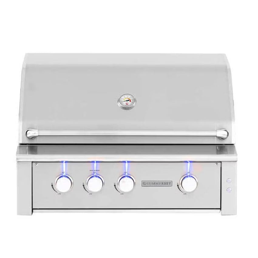 36-Inch 3-Burner Built-In Natural Gas Grill With Stainless Steel Burners & Rotisserie E13729