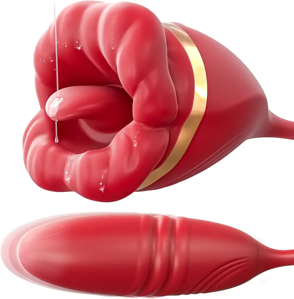 3-in-1 Clitoral G-Spot Vibrator with Tongue Stimulation V4180