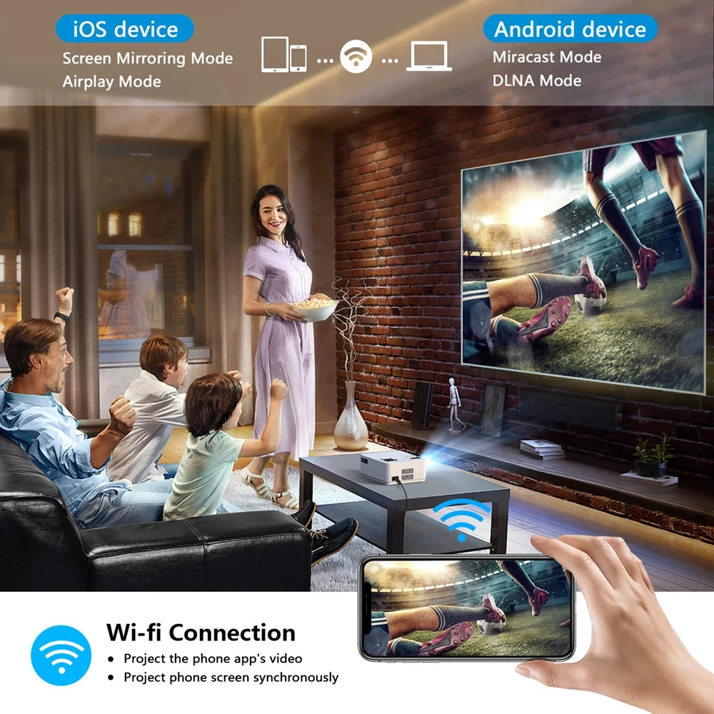 12000LM Native 1080P HD Projector with WiFi and Bluetooth S8209