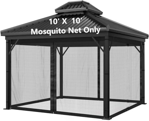 4-Panel Canopy Screen Wall with 2 Zippers (Black) Y806209