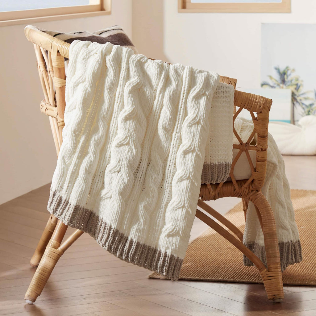 Chenille Chunky Knit Throw Blanket B556814