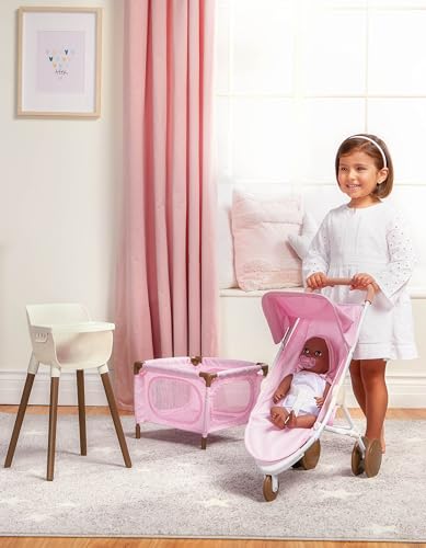 14-Inch Baby Doll Nursery Playset with High Chair, Playpen & Jogger Stroller R908