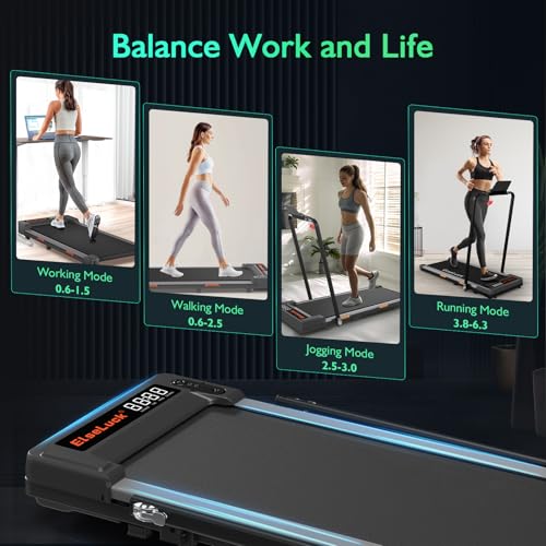 Walking Pad, Under Desk Treadmill, 2 in 1 Portable Treadmill with Remote Control, LED Display S651