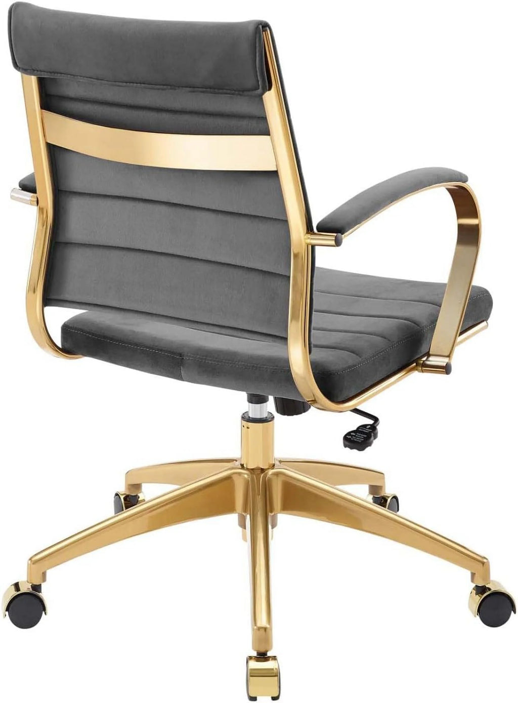 Gray Velvet Swivel Office Chair I287041