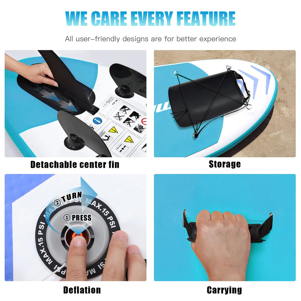 10' Inflatable Stand Up Paddle Board Non-Slip Deck S624991