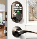 Oil Rubbed Bronze Keyless Entry Door Lock with 2 Lever Handles T595767