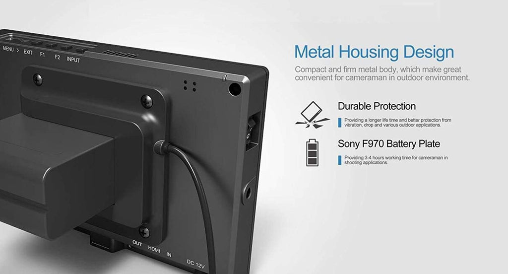 7 inch Metal Full HD 1920x1200 4K HDMI 3G-SDI On Camera Field Monitor D4013