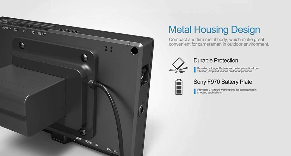 7 inch Metal Full HD 1920x1200 4K HDMI 3G-SDI On Camera Field Monitor D4013