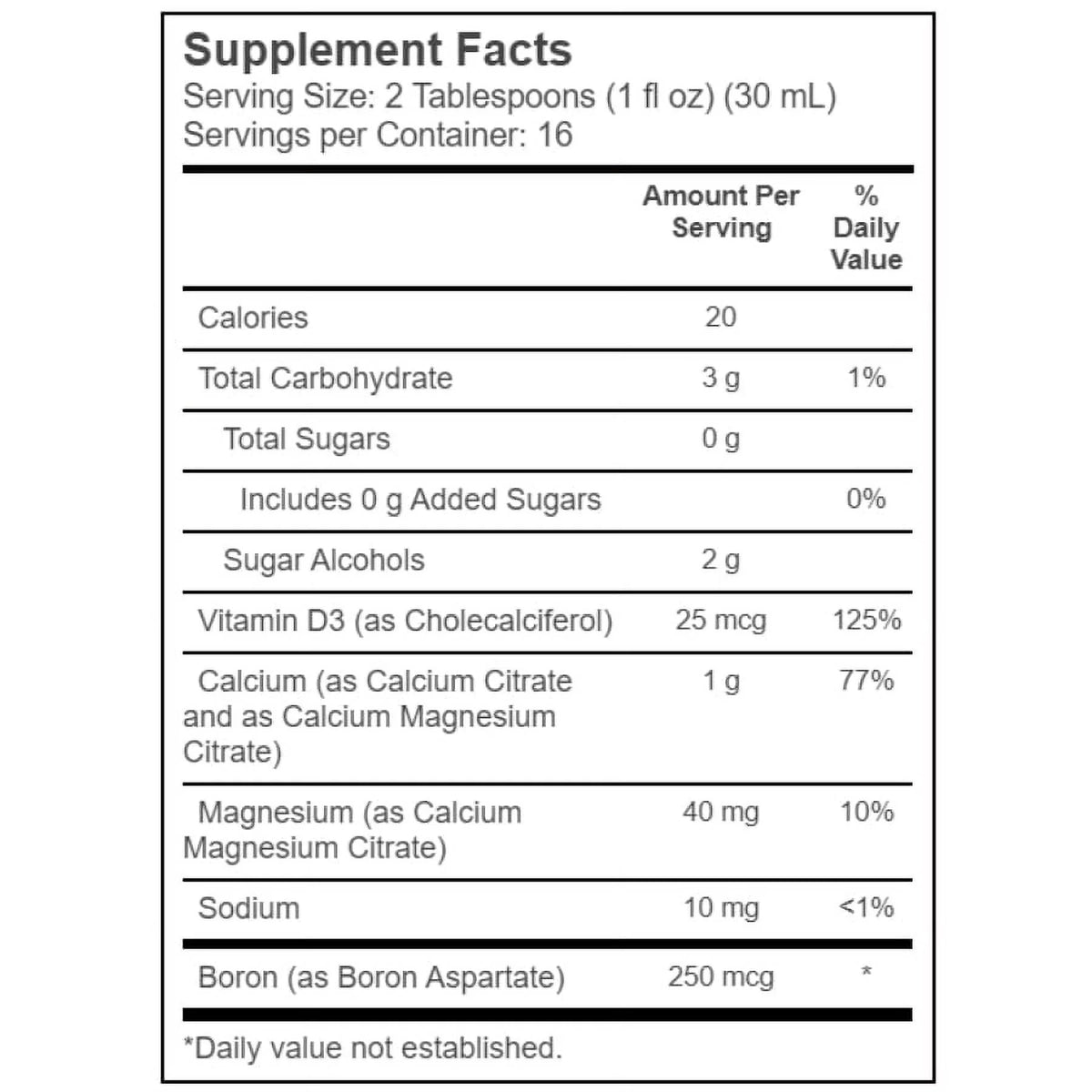 Calcium Citrate and Vitamin D3 Liquid, Natural Citrus, 16 Fl. oz, 6-Pack Z220138