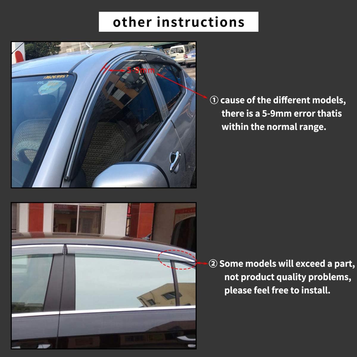 Smoke Side Window Deflectors for A6L 2019 Car H9452