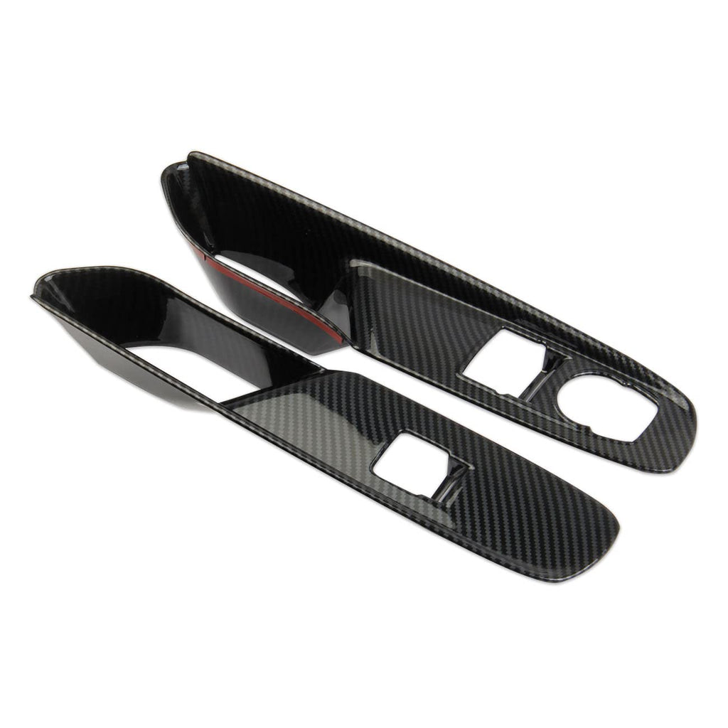 Carbon Fiber Window Lift Switch Panel Cover Trims for Chevrolet Corvette C8 Stingray 1LT Coupe 2020-2022 Pack of 2 E911707
