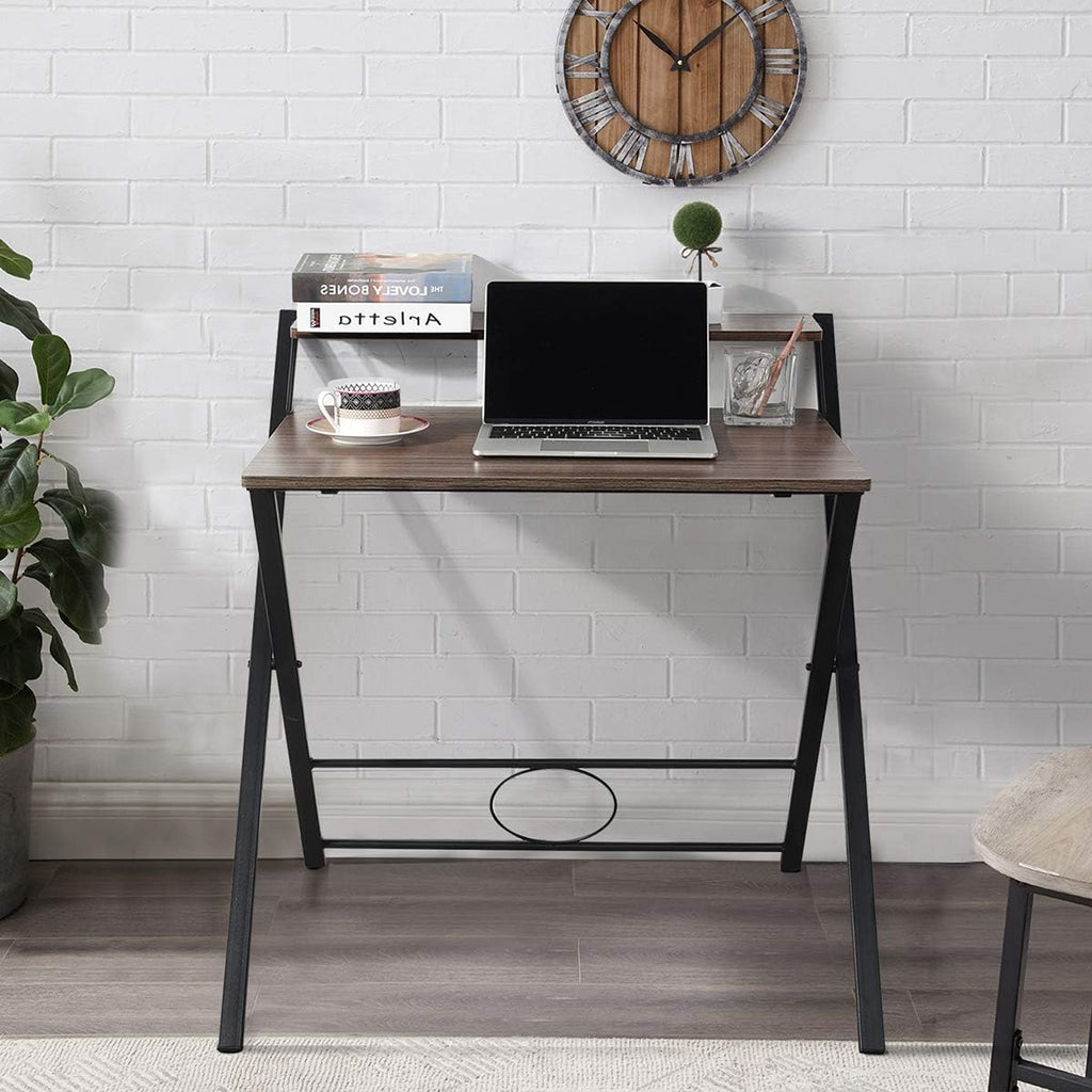 Computer Desk with Storage Shelf, Oak White, 39.4x18.9x35.4in, Pack of 2 P475
