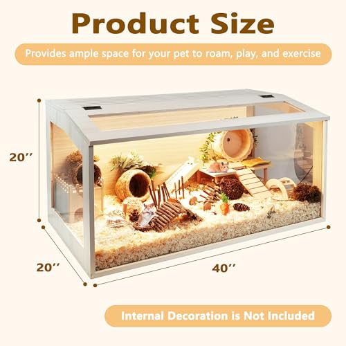 Extra Large Wooden Hamster Cage with Acrylic Sheets (32 x 16 x 16 Inch) U893686