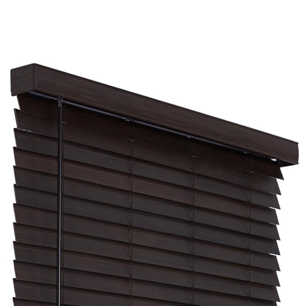 Walnut Faux Wood Cordless Horizontal Blinds Z39355