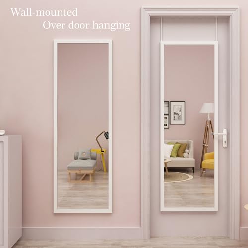 48" x 16" Full Length Metal Frame Mirror, 2 Pcs Door Hanging Mirror K7724