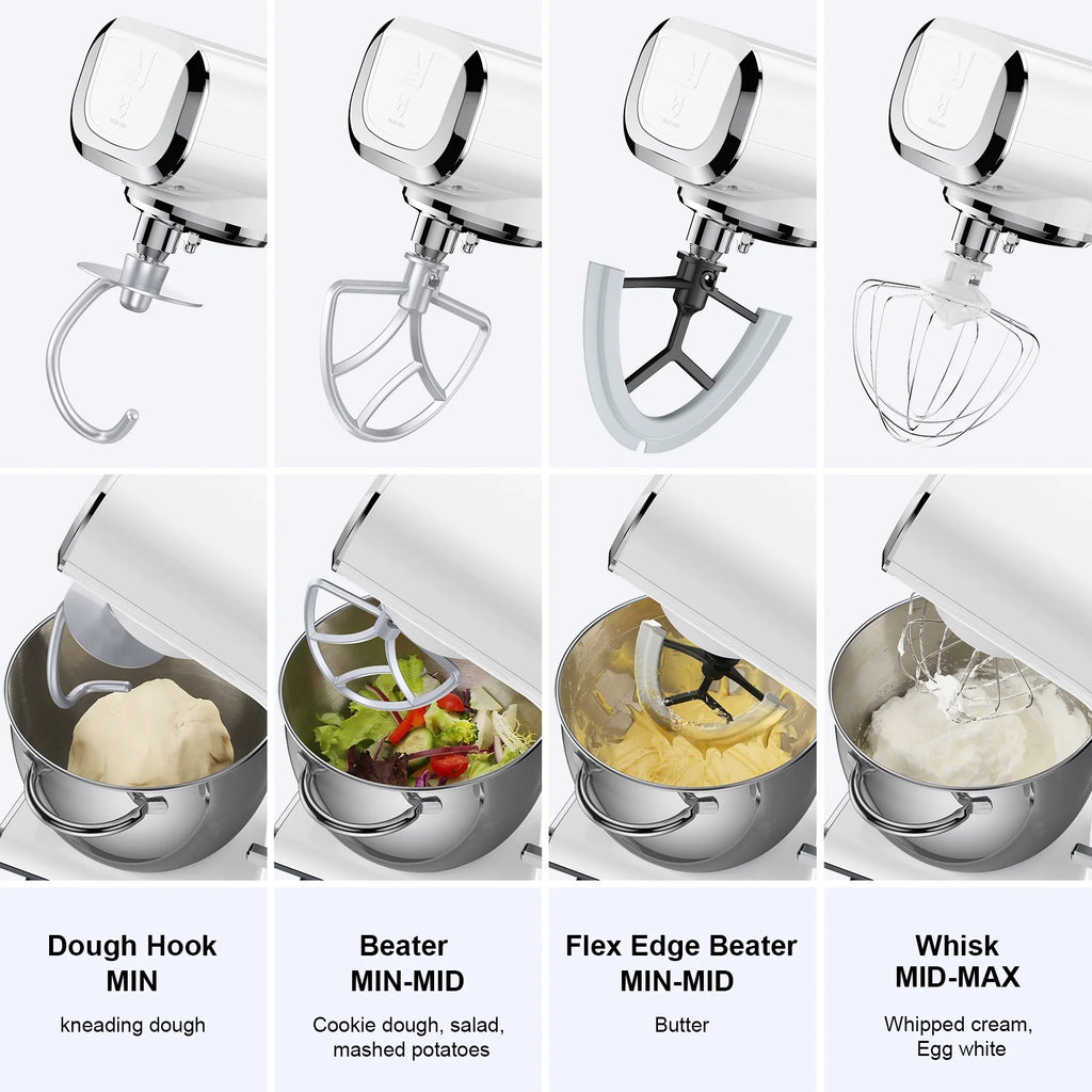 6 Adjustable Speeds Electric Stand Mixer with 4.2 QT Stainless Steel Bowl H79755