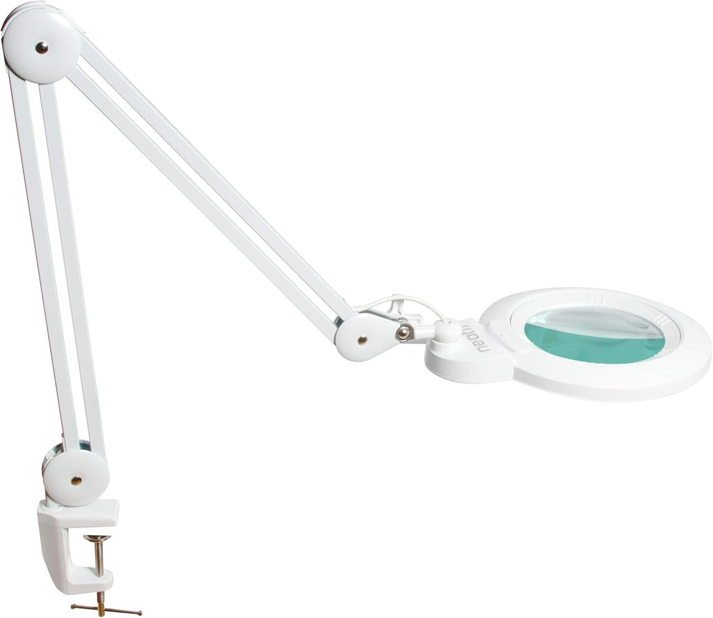 Magnifying Lamp with Clamp, 6 Inches Wide Lens, 12W, White V37288