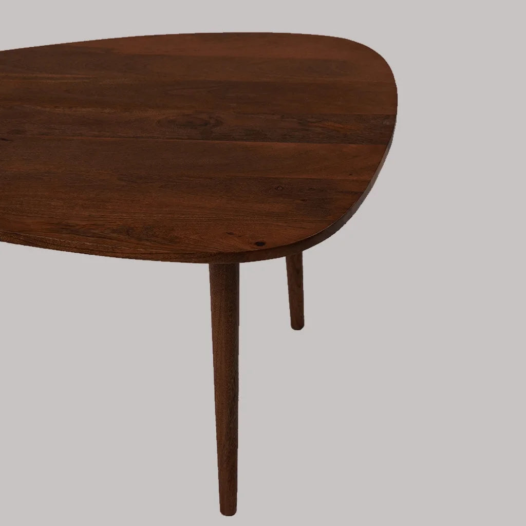 Handmade Light Walnut Drop Shaped Wood Coffee Table K118