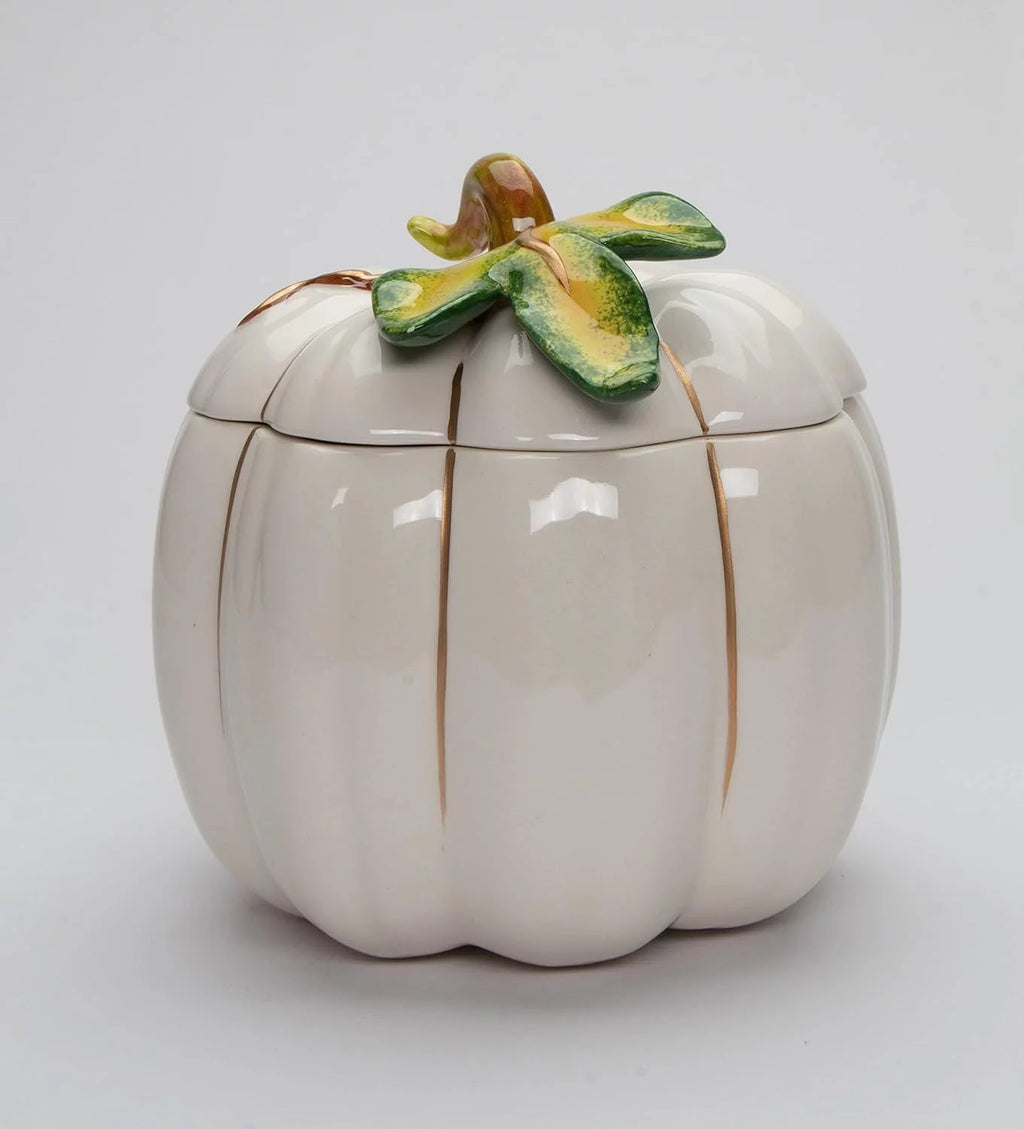 White Pumpkin Cookie Candy Jar F656684