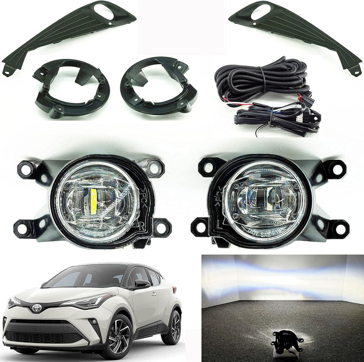 LED Fog Lights for 2020 2021 Toyota C-HR M7132