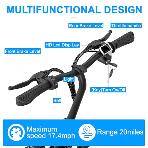 Electric Scooter with Seat, 36V/48V 350W/500W Motor, 20 Mile Range U638