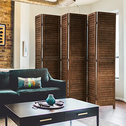 4 Panel 5.75FT Wooden Folding Room Divider W708874