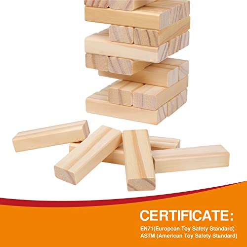 54pcs Wooden Tumbling Tower Game with Carry Case E527
