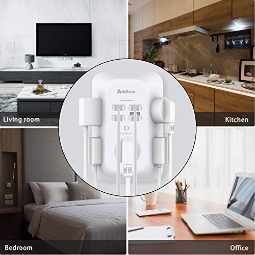 2 Pack USB Wall Charger Surge Protector, 5 Outlet Extender with 4 USB Charging Ports (1 USB C Outlet) 3 Sided 1800J Power Strip O151471