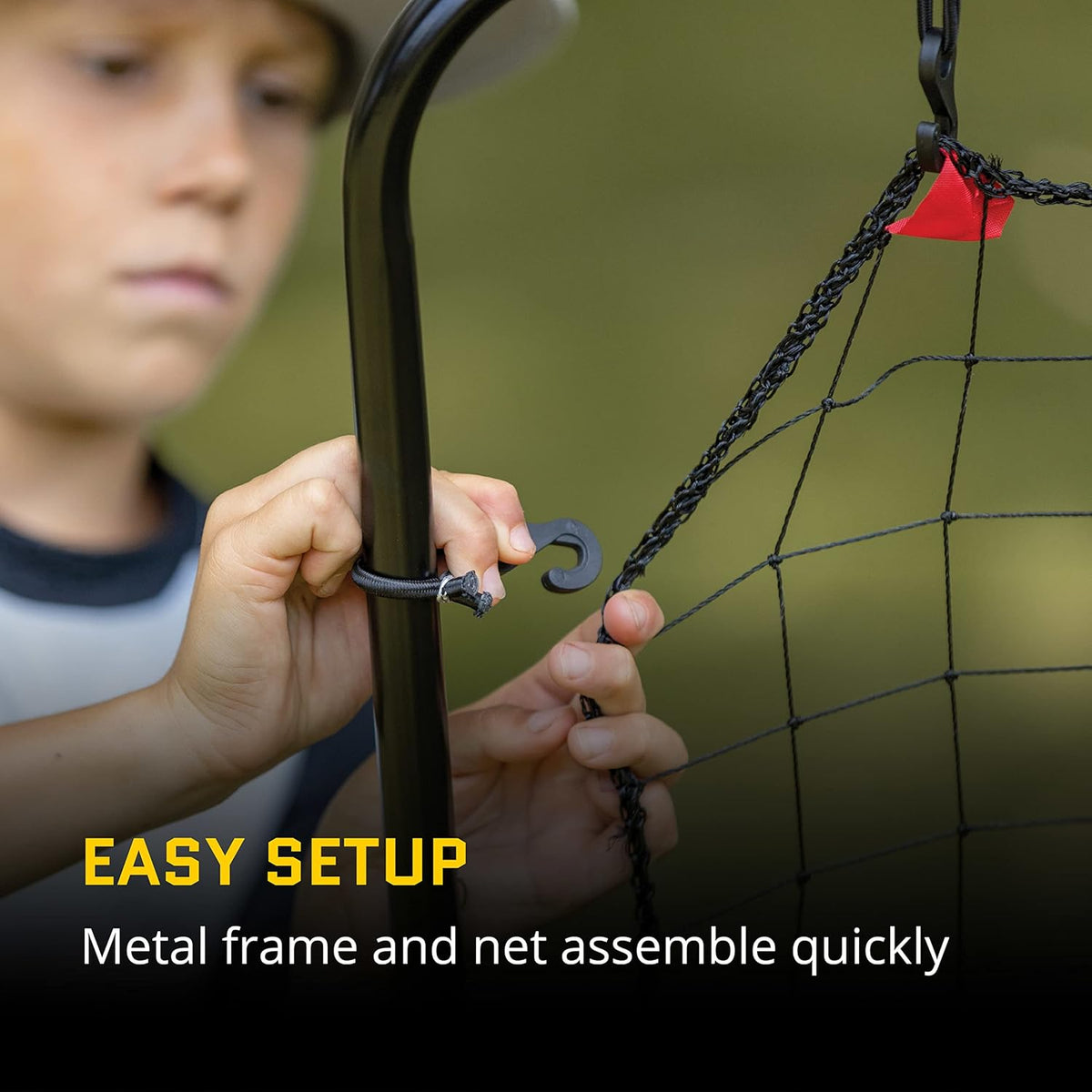 Black/Red Baseball and Softball Pitching Net and Rebounder, 2' 9" x 4' 8" U810