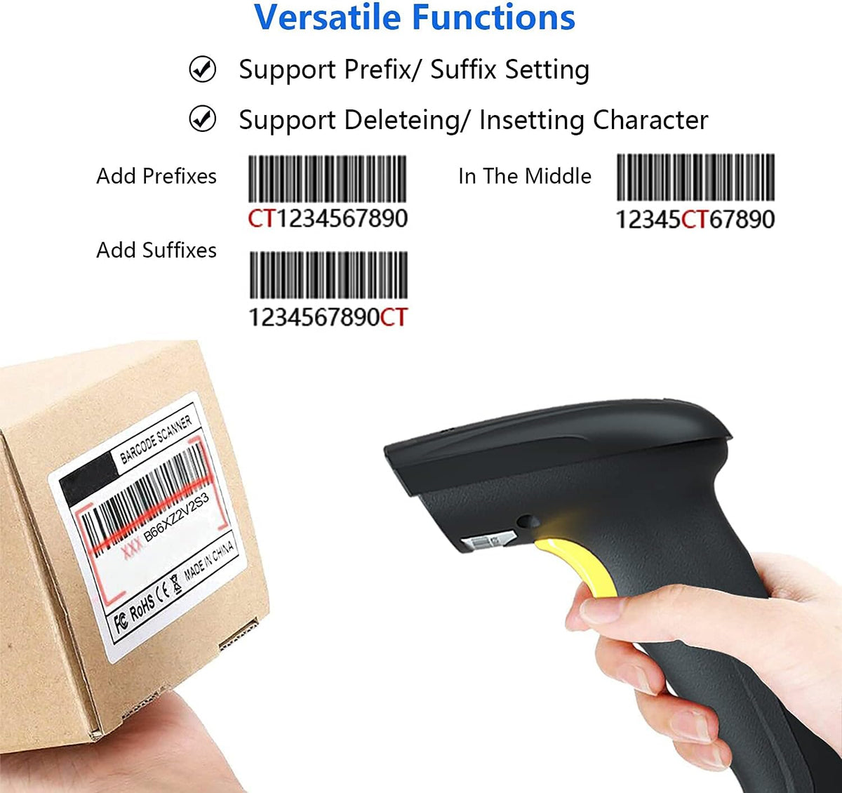 Wired 2D Barcode Scanner with Buzzer & LED, Pack of 2 Q330645