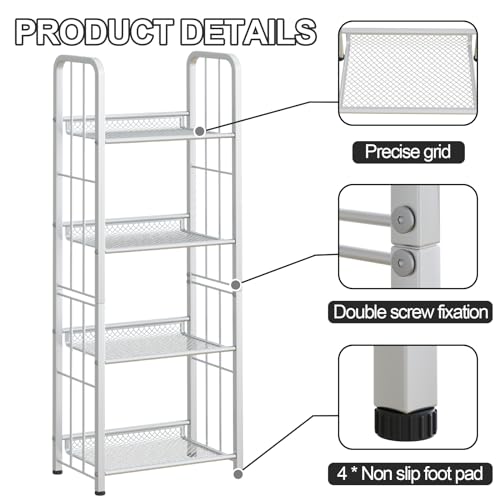 White 5 Tiers Tall Bookshelf Z9556