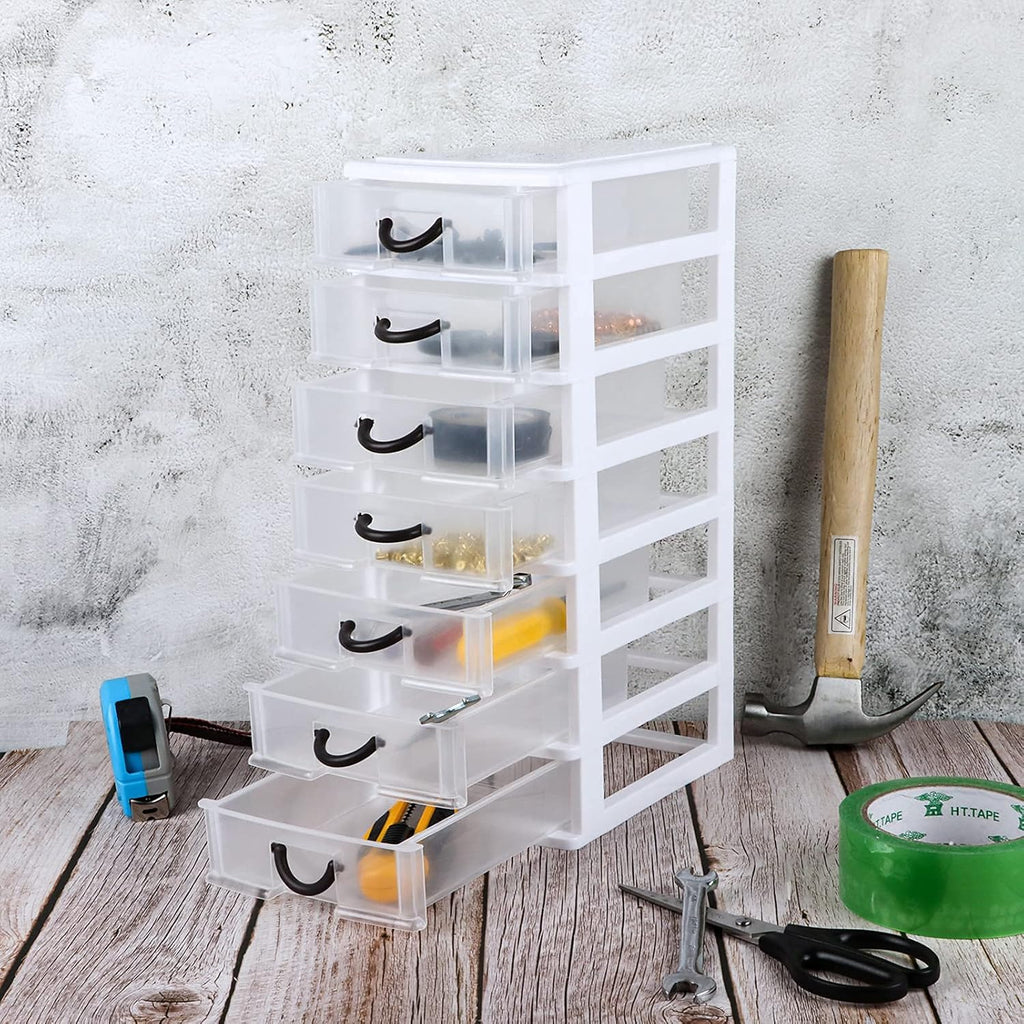 7 Clear Desktop Drawer Storage Container J80991