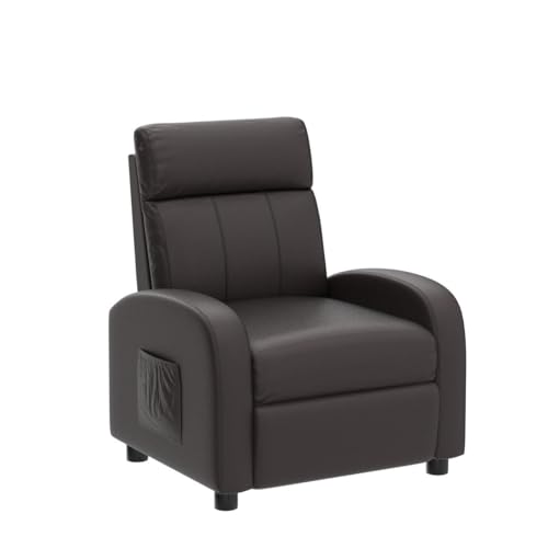 Adjustable PU Leather Kids Recliner with Side Pockets (Beige) E386784