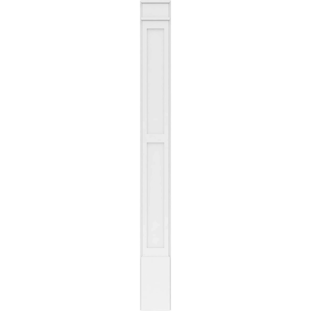 Two Equal Flat Panel PVC Pilaster with Decorative Capital & Base (Pair) U911462