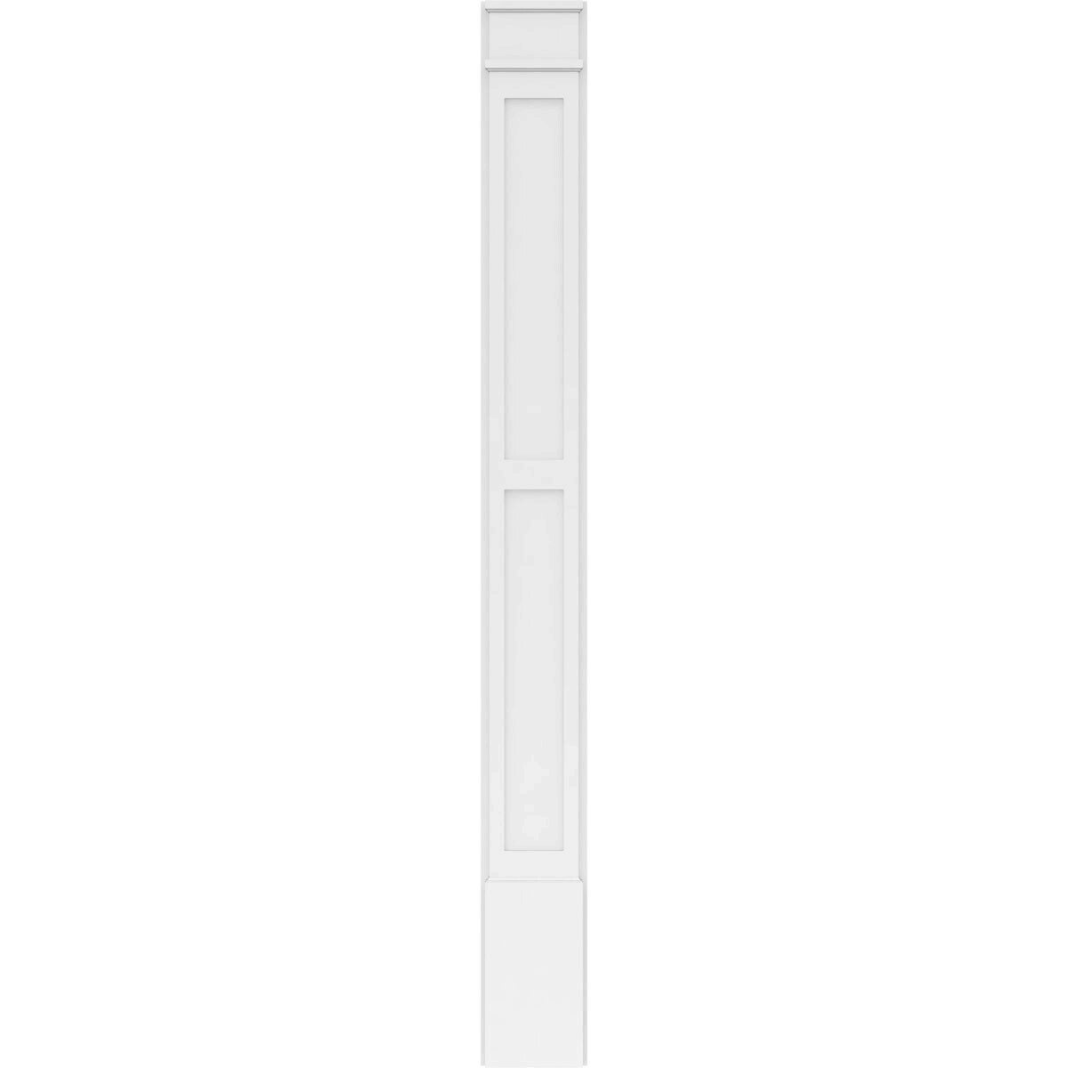 Two Equal Flat Panel PVC Pilaster with Decorative Capital & Base (Pair) U911462