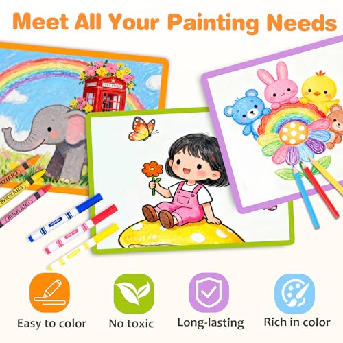 158 Pcs Art Supplies Kit with Crayons, Colored Pencils, Markers N397237