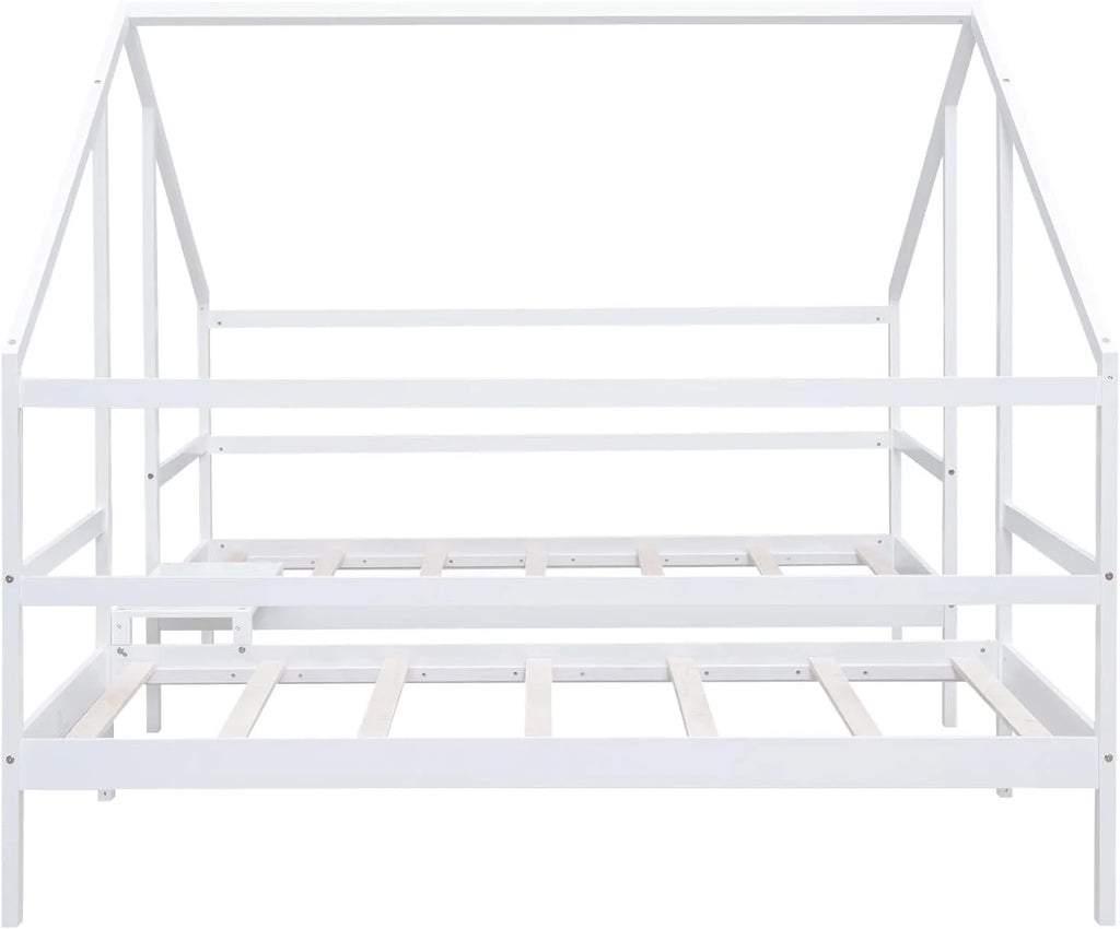 Solid Wood White Kids Bed Frame with Rails P231