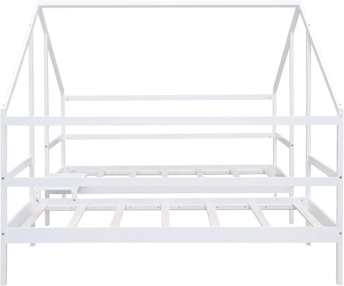 Solid Wood White Kids Bed Frame with Rails P231