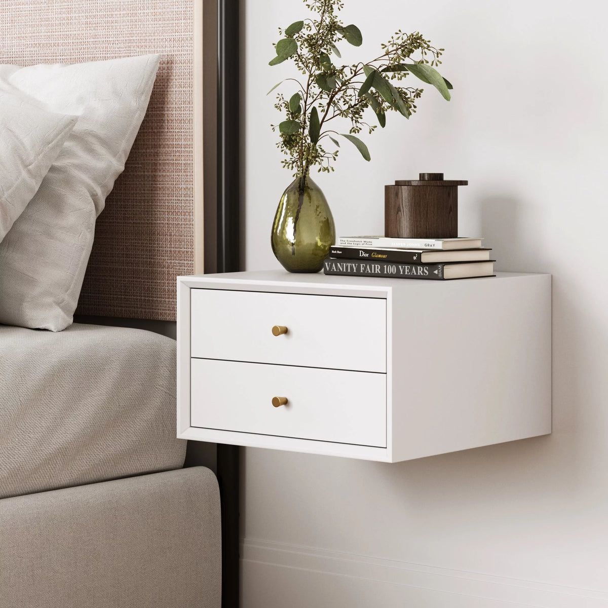 Wall Mounted Nightstand with Drawers Z11458